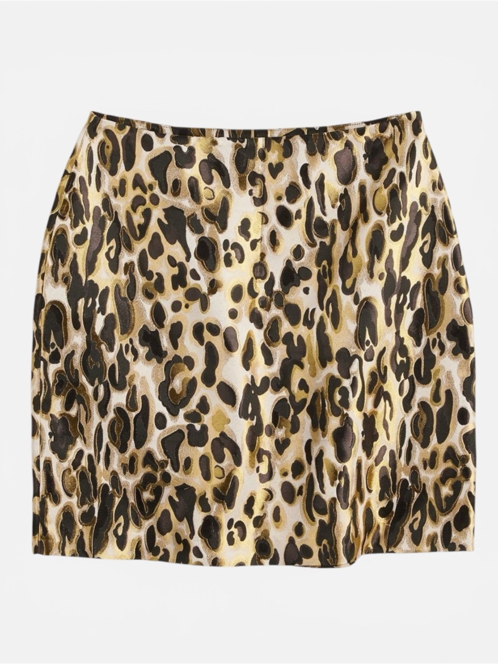 Nine West Leopard Print Jacquard Mini Skirt Large NWT